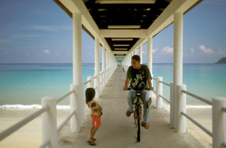 Juara Beach Pier, Tioman Island, Malaysiaのeditorial素材