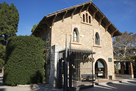 Codorniu winery industry. Sant Sadurni d'Anoia, San Sadurni de Noya. Winery building. Spain. のeditorial素材