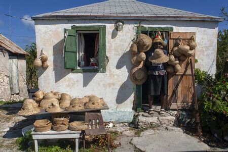 Local artisan, Arthurâs Town, Cat Island. Bahamasのeditorial素材