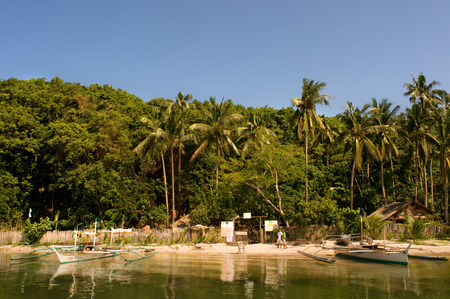 Residual waste from the Nido Resort on the island of Comocutuan Island. Palawan Philippinesのeditorial素材