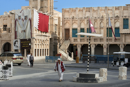 Old buildings in downtown, Souq Waqif, Doha, Qatarのeditorial素材