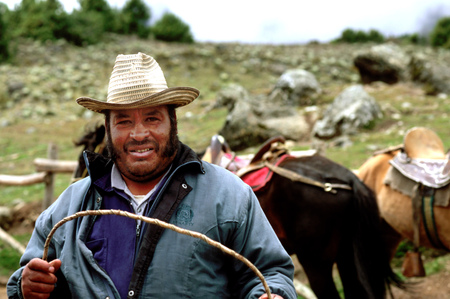 Horse ride in Laguna Mucubaji near Apartaderos in Merida Venezuelaのeditorial素材