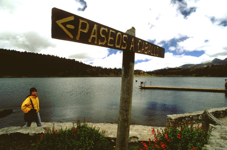 Horse ride in Laguna Mucubaji near Apartaderos in Merida Venezuelaのeditorial素材