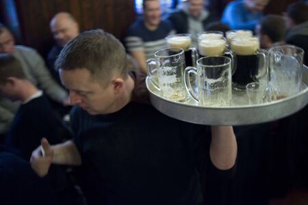 Inside one of the countless breweries located in the center of Prague. Prague is a must for beer lovers. In October 1842 "The Pilsner" was born and revolutionized the world of beer, but love to have the Czechs for the good life has a much longer history. のeditorial素材