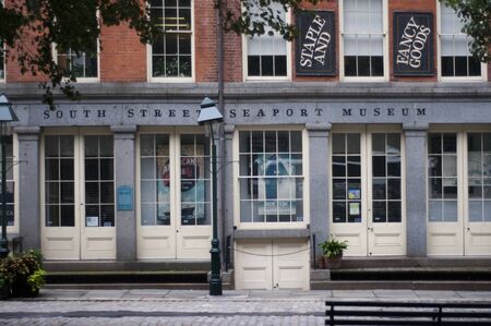 The South Street Seaport Museum's Maritime Crafts Center, Bowne Printers and Bowne & Co. Stationers are in Lower Manhattan.のeditorial素材