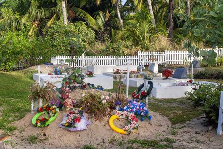 Hope Town cemetery, Elbow Cay, Abacos. Bahamasのeditorial素材