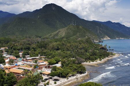 Landscape from Choroni lookout in Falcon state in Venezuela - Henri Pittier National Park, in Venezuela.  It presents a big touristy interest, by being one of the starting points towards the islands of Morrocoy National Park, together with Tucacas.の写真素材