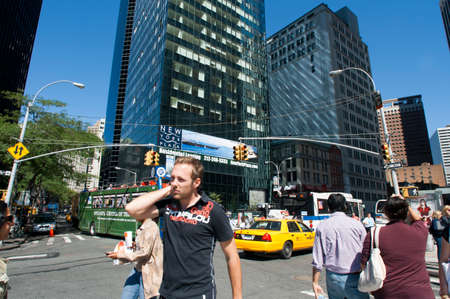 The Financial District of New York City NY. Skyscrapers of the Financial Center.