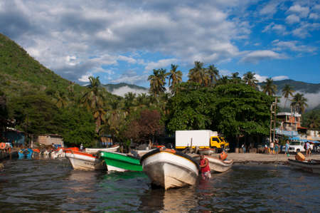 Choroni harbour in Falcon state in Venezuela - Henri Pittier National Park, in Venezuela.  It presents a big touristy interest, by being one of the starting points towards the islands of Morrocoy National Park, together with Tucacas. There, you can hire tのeditorial素材