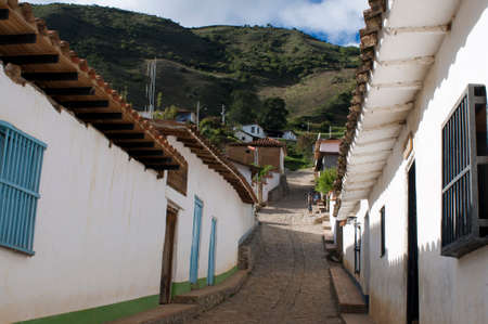Los Nevados village in andean cordillera Merida state Venezuela. Los Nevados, is a town founded in 1591, located in the Sierra Nevada National Park in MÃ©rida, Venezuela, located 2,710 meters above sea level and with a population of 2000 inhabitants. its のeditorial素材