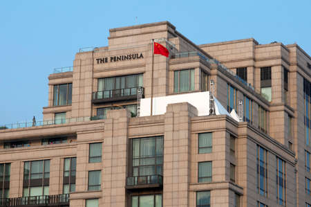 The Peninsula Palace Hotel Chanel boutique Shanghai China. The Peninsula Shanghai represents a return to China for the Hong Kong-based five-star hotel chain. Their HK flagship is one of most legendary hotels in the world, a grand ole dame overlooking the のeditorial素材