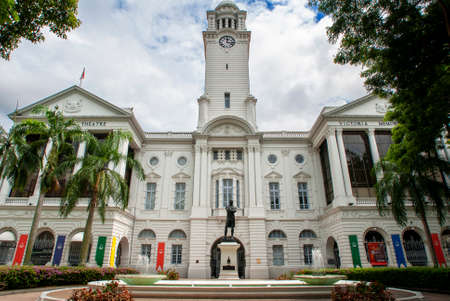 Victoria Theatre and Victoria Memorial Hall, Singapore City, Singaporeのeditorial素材