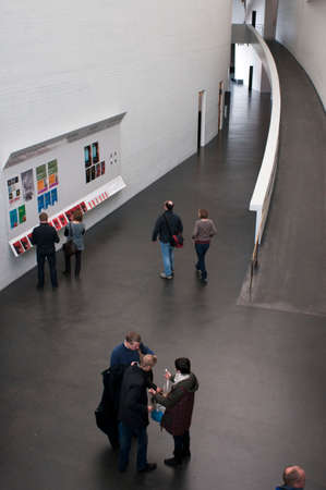 Inside Kiasma Museum of Contemporary Art, Helsinki, Finland. Kiasma (built 1993-1998) is a contemporary art museum located on Mannerheimintie Avenue City Helsinki, Finlandのeditorial素材