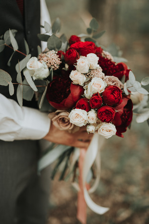 event flowers bouquet for bride, groom and decorの写真素材