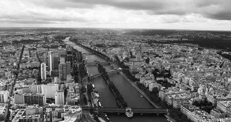 Perspective look over a part of Paris from Eiffel Towerのeditorial素材