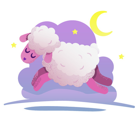 Sheep which helps you fall asleepのイラスト素材