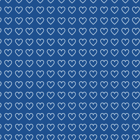 Valentines Day seamless pattern design. Red hand drawn hearts on white background. Love concept....