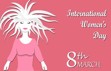Concept of International Women s Day or Mother s Day with place for your text,paper art style,vector illustrationのイラスト素材