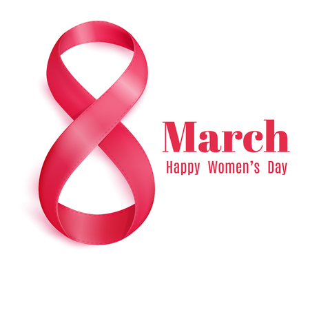 Happy women s day greeting card. Postcard on March 8. Text with flowers and butterfliesのイラスト素材
