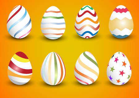 Vector illustration of Easter eggs collection on a white backgroundのイラスト素材