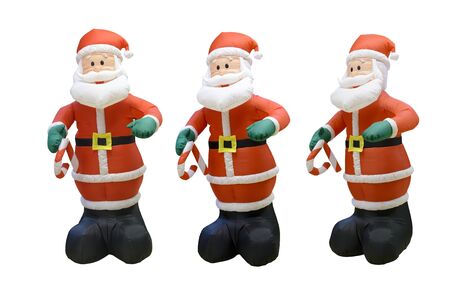 inflatable Santa Claus isolated on white backgroundの写真素材