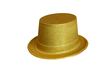 image of golden carnival men's hat isolated on white backgroundの写真素材