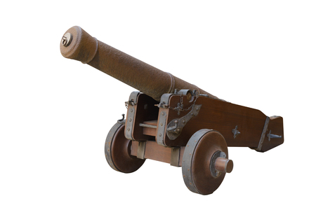 image of antique cannon isolated on white backgroundの写真素材