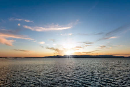 image of beautiful clouds in the sky at sunset dramatic landscapeの写真素材