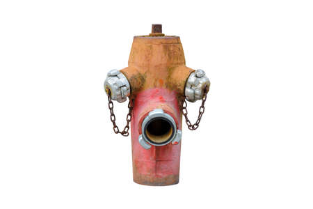red and yellow fire hydrant isolated on white background