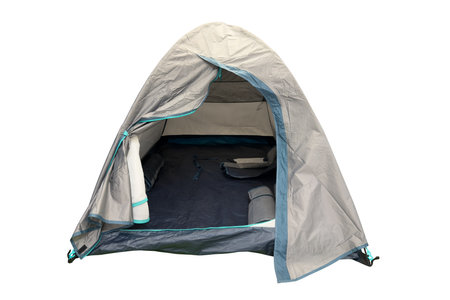 tourist tent isolated on a white backgroundの写真素材