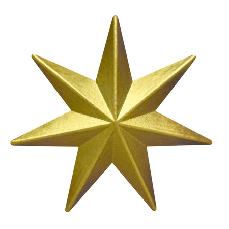 Golden Christmas star isolated on a white background