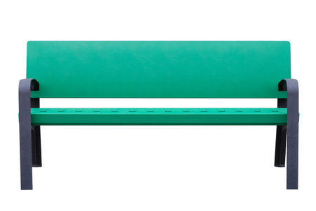 green bench isolated on a white background