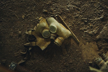 Chornobyl exclusion zone. Radioactive zone in Pripyat city - abandoned ghost town. Chernobyl history of catastrophe. Lost place in Ukraine, SSSRの写真素材