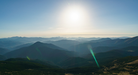 Landscape of the Ukrainian Carpathian Mountains, Chornohoraの写真素材