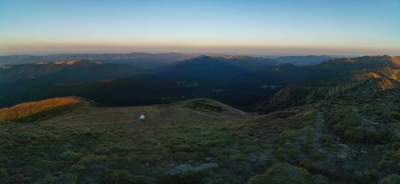 The shadow of Mount Hoverla - landscape of the Ukrainian Carpathian Mountainsの写真素材