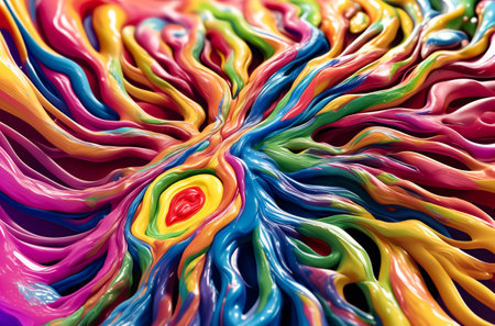 Multicolored human brain exploding with colors. Brain creativity concept. Generative AIの素材