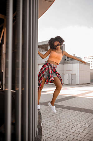 A cute young womzan feeling good and looking confidentの写真素材