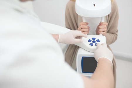 Close up picture of medical equipment in the dental clinicの写真素材