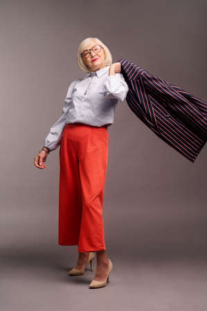 Good-looking senior woman feeling confident and energeticの写真素材