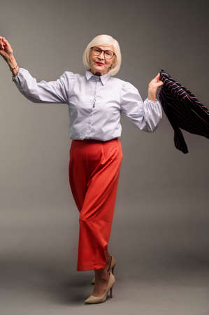 Good-looking senior woman feeling confident and energeticの写真素材