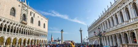 View on Piazzetta San Marco from Saint Mark's Basilica, Venice, Italyの写真素材