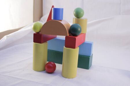 Childrens wooden constructor.の写真素材