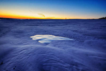 hilly field. picturesque winter sunriseの写真素材