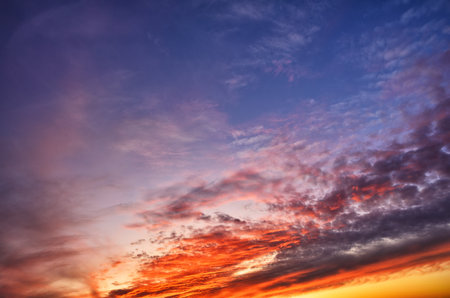 Beautiful sunset sky with clouds. nature background. Sunset sky.
