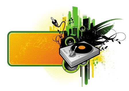 Frame with turntableのイラスト素材