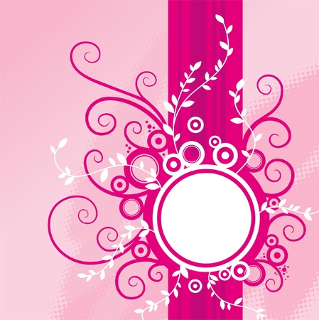 Abstract pink floral background with frameのイラスト素材