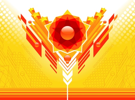 Abstract vector yellow-red designのイラスト素材