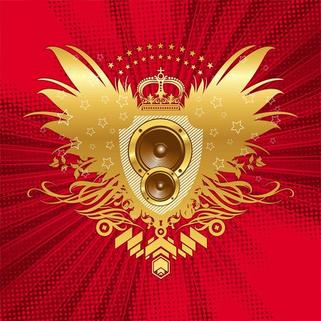 Vector golden musical emblemのイラスト素材