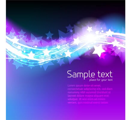 Abstract vector background with waves and starsのイラスト素材