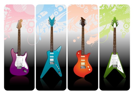 Set of electro guitarsのイラスト素材